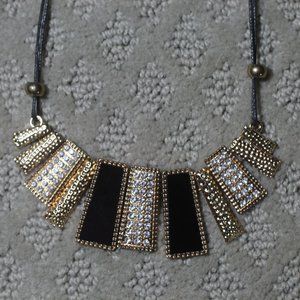 Black and gold statement piece 19" necklace